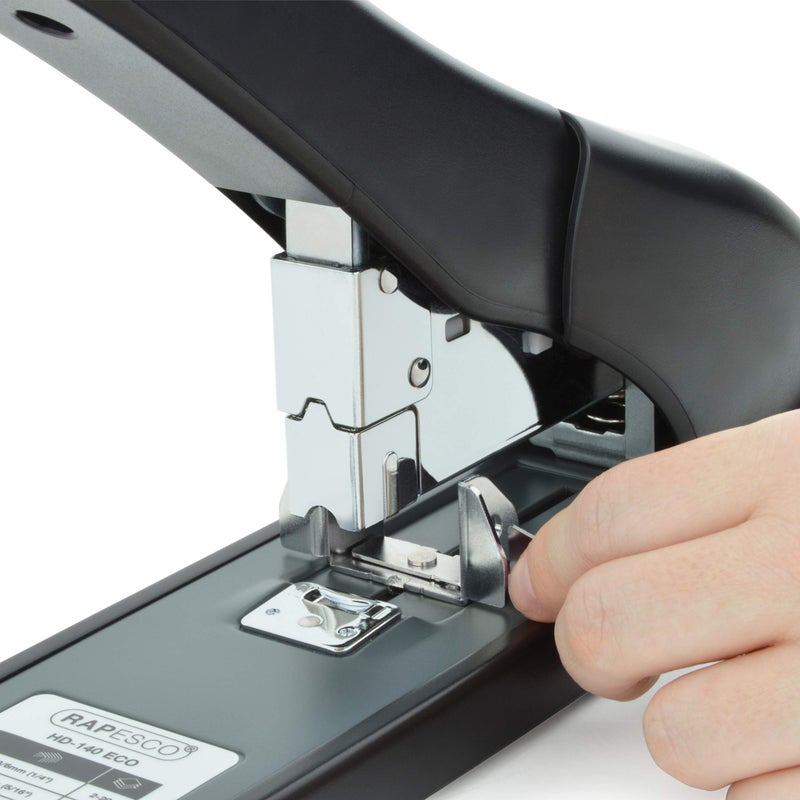 Rapesco 1550 ECO Heavy-Duty Stapler with 1000 Staples Type 923/12mm (1/2"), 140 Sheet Capacity, Front Loading, HD-140, Uses Type 923 Heavy-Duty Staples from 1/4" to 5/8", Black - Image 4